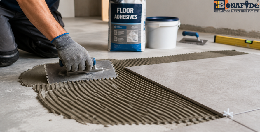 Global floor adhesive market driven by expanding construction activities, premium flooring adoption and rising demand for durable, high-performance flooring installation solutions.