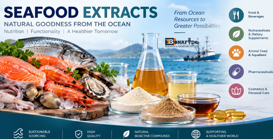 Growing Demand for Value-Added Seafood Ingredients, Natural Marine Compounds, Convenient Formulations, Seafood Processing Utilization, and Functional Nutrition Drives the Global Seafood Extract Market.