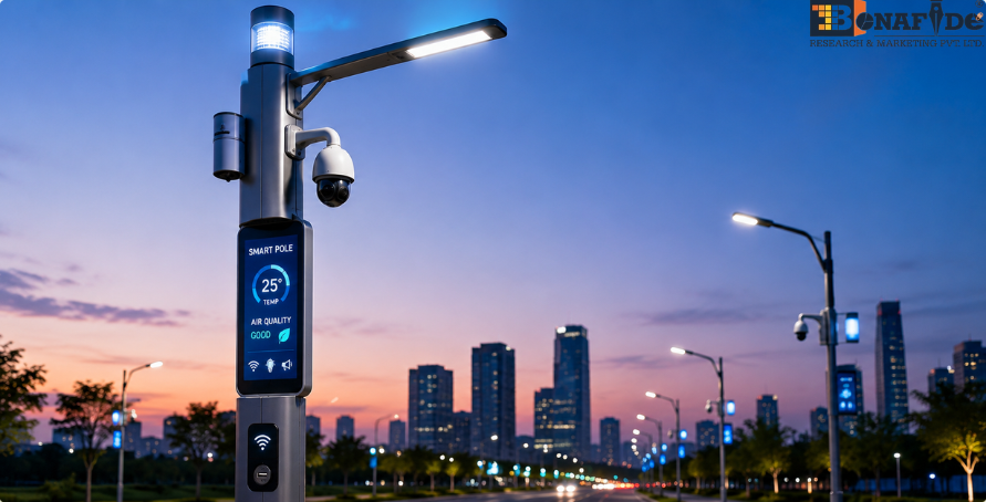 Smart pole market expands with rising smart city development and growing integration of connected urban infrastructure and intelligent street lighting systems.