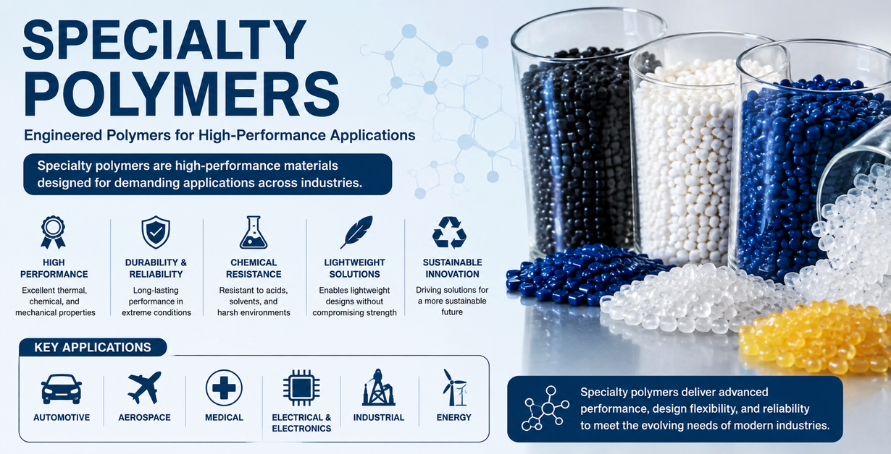 Specialty Polymers Market Advances with Growing Demand from EVs, Semiconductors, Healthcare, and Advanced Industrial Applications.
