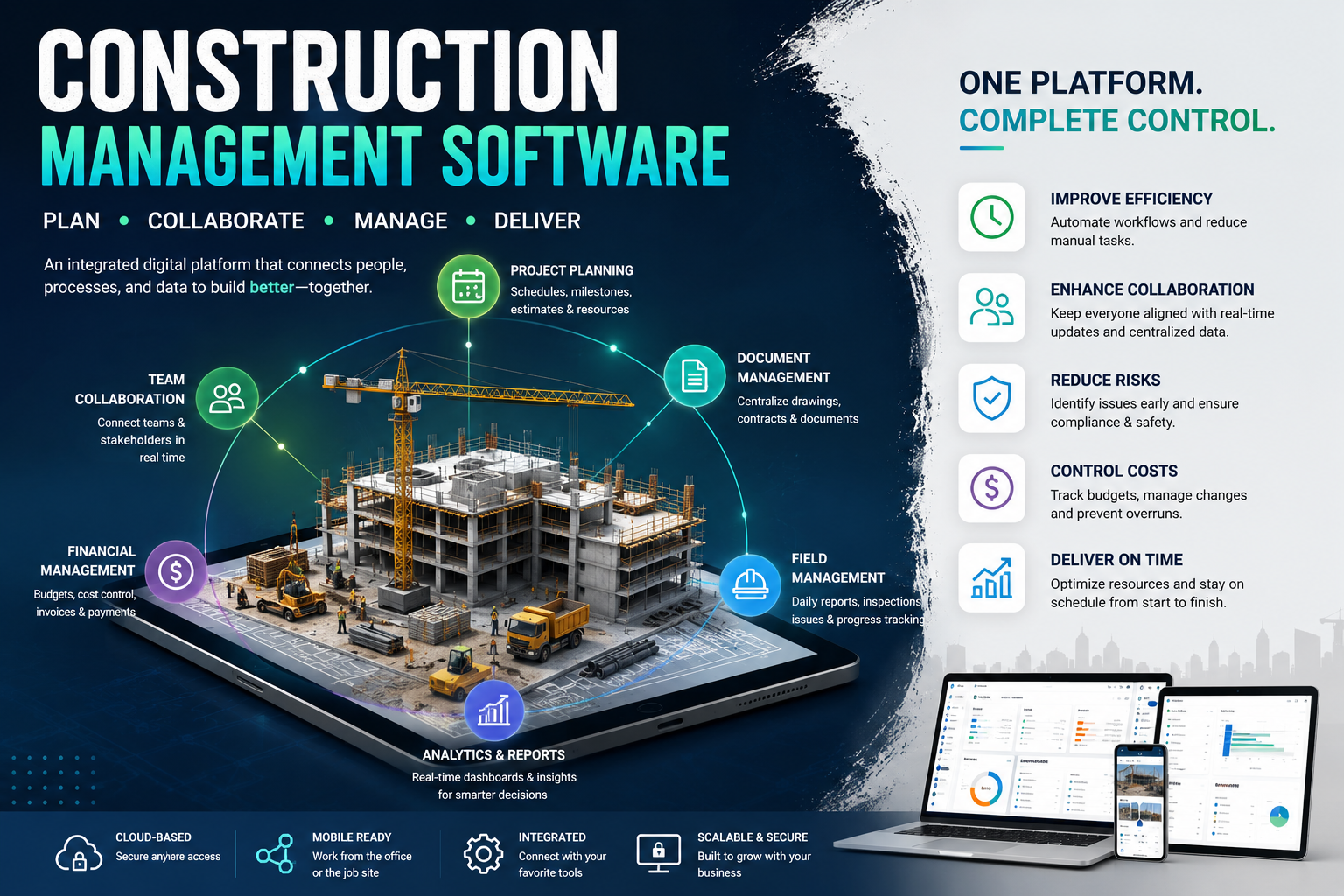 Top Six Companies Global Construction Management Software Market